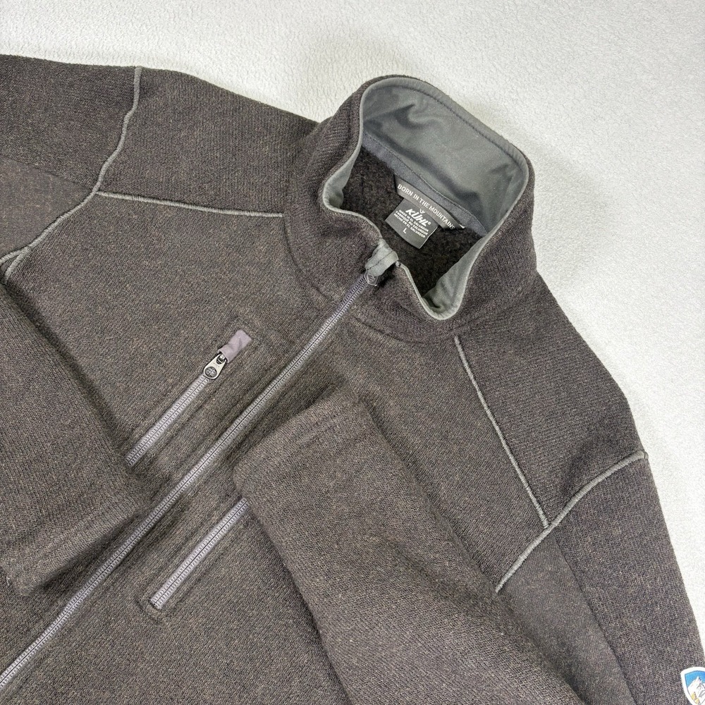 Kuhl Jacket Mens Large Black Interceptr Full Zip Fleece Articulated Sleeves